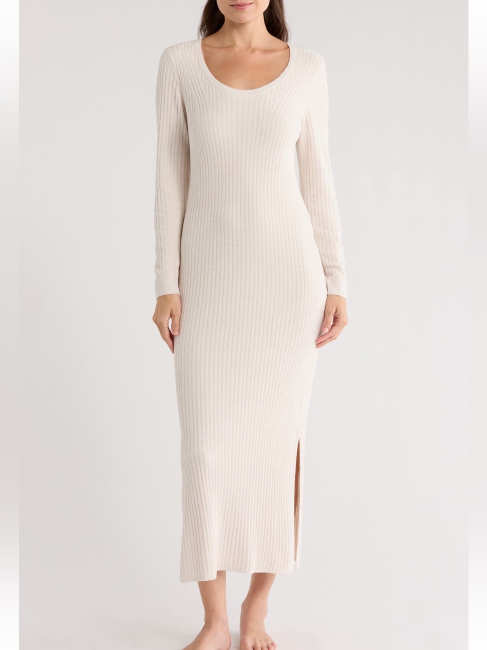 Barefoot Dreams CozyChic Ultra Light Rib Scoop Neck MIDI Dress, Size XL, NWT
